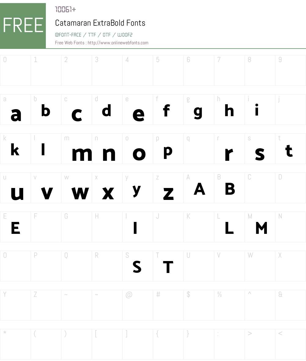 Catamaran ExtraBold Font Screenshots