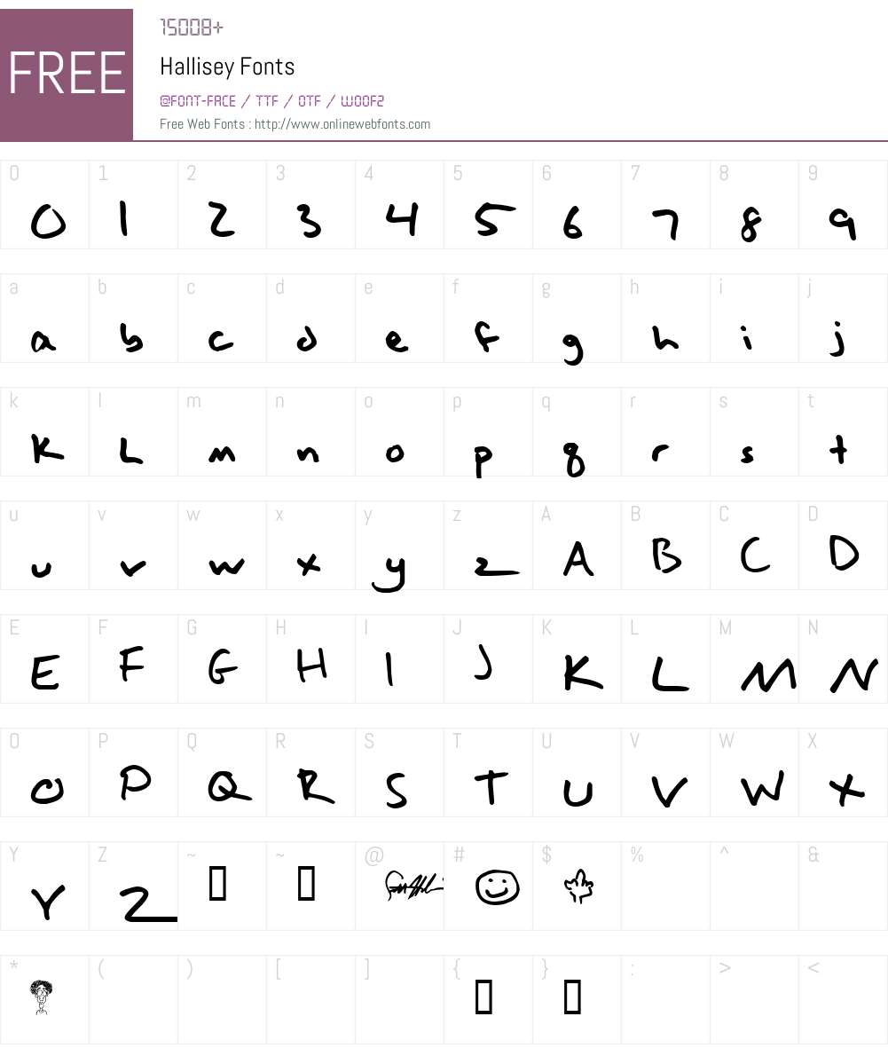 Hallisey Font Screenshots