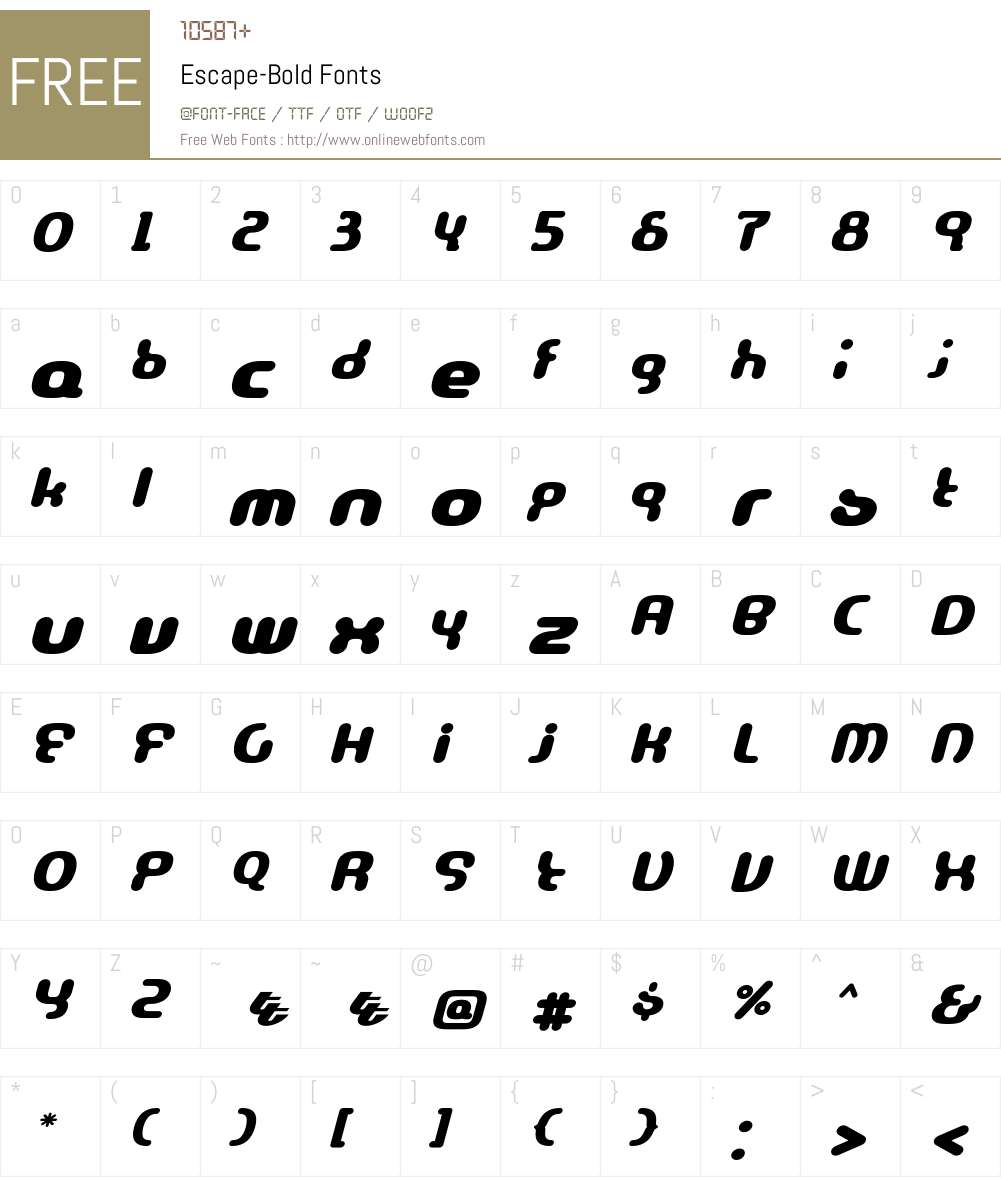 Escape Font Screenshots
