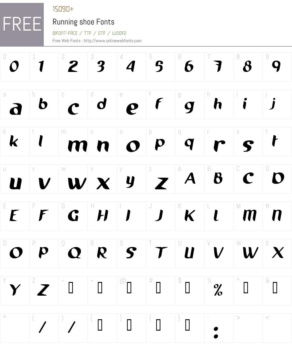 Running shoe Macromedia Fontographer 4.1 1/17/96 Fonts Free Download