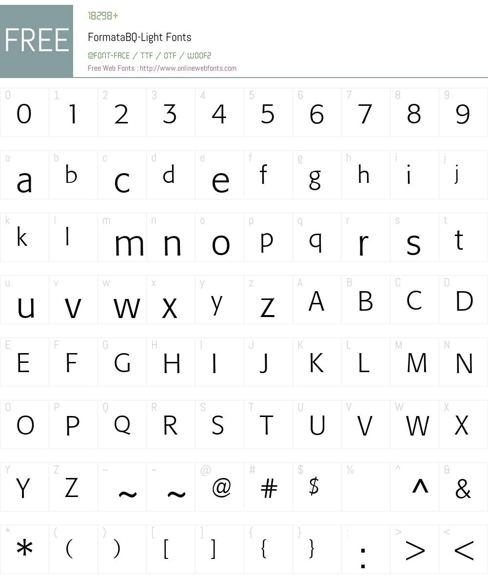 FormataBQ Font Screenshots