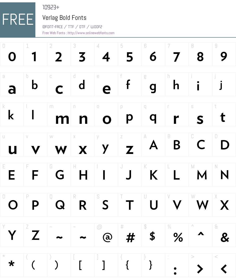 Verlag Font Screenshots