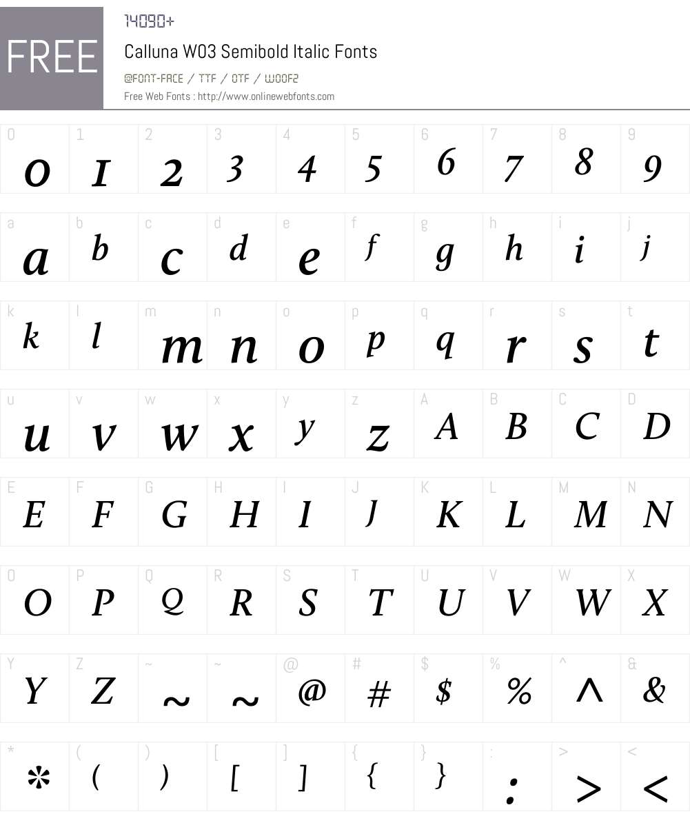 Calluna Font Screenshots