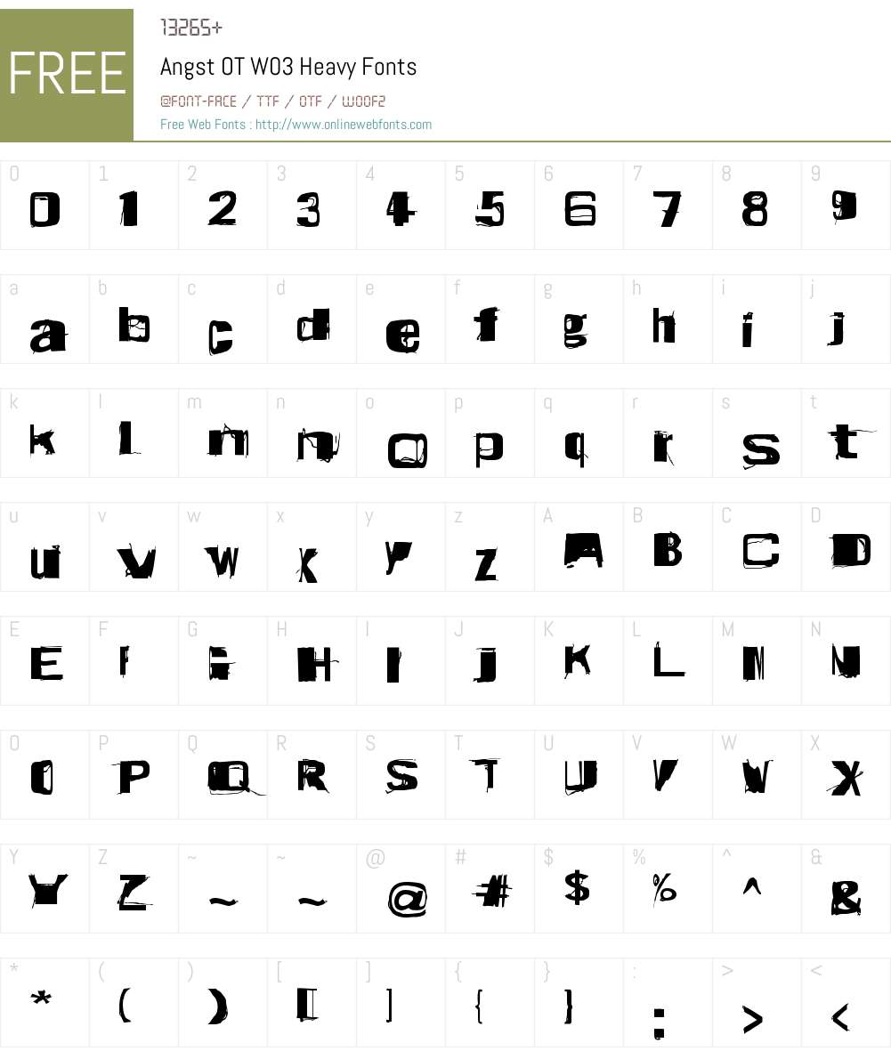 FF Angst Font Screenshots