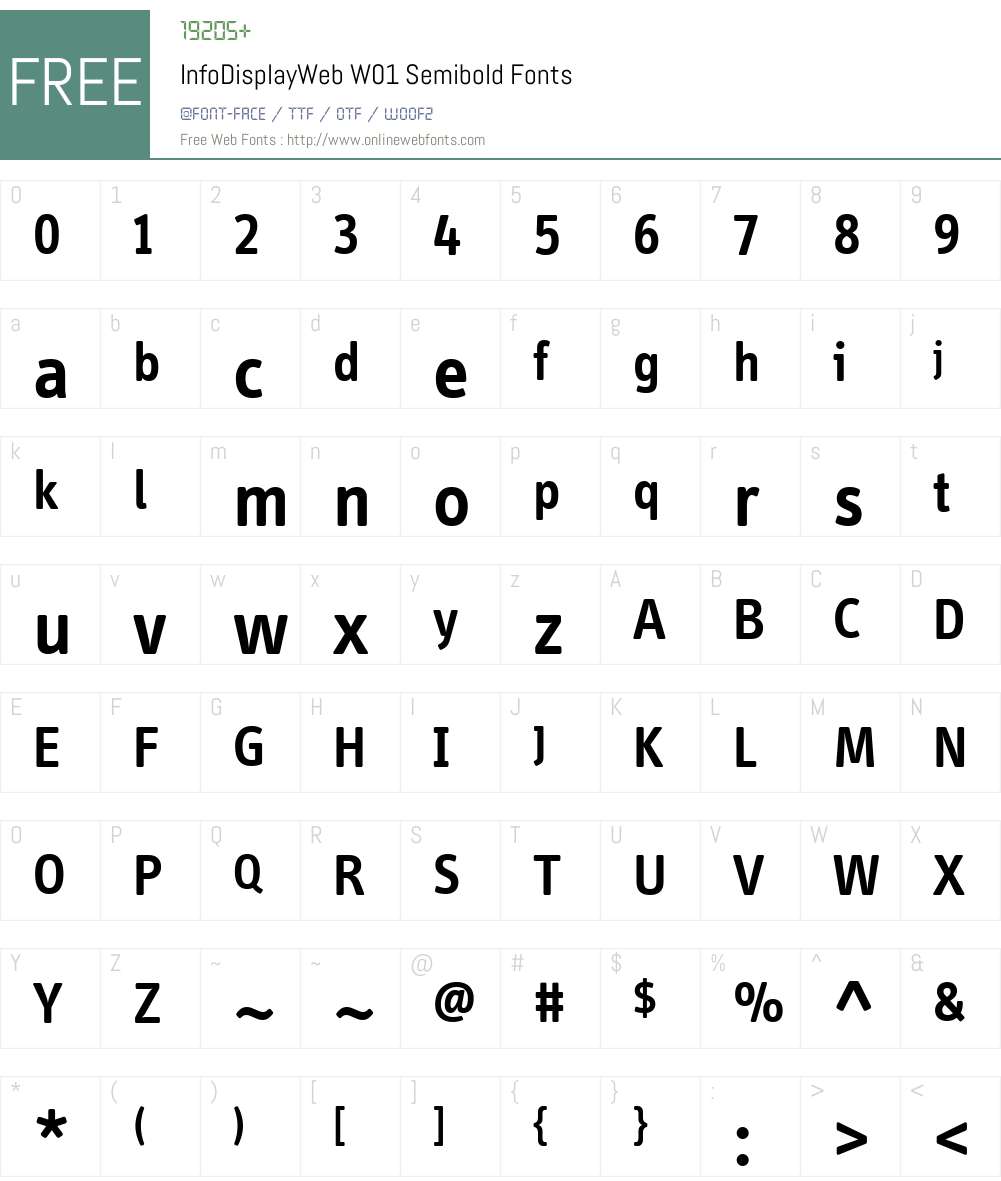InfoDisplayWebW01-Semibold Font Screenshots