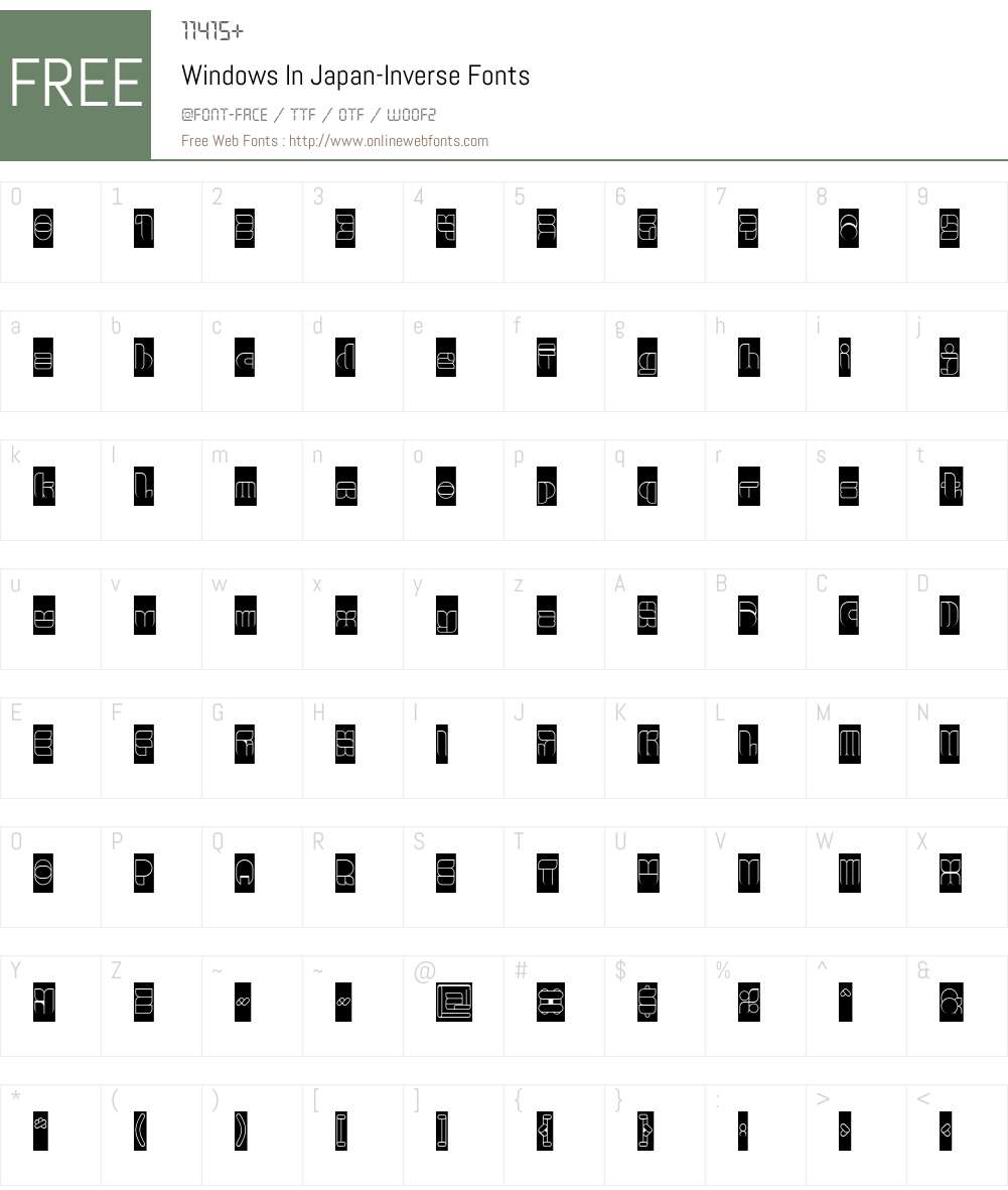 Windows In Japan-Inverse Font Screenshots