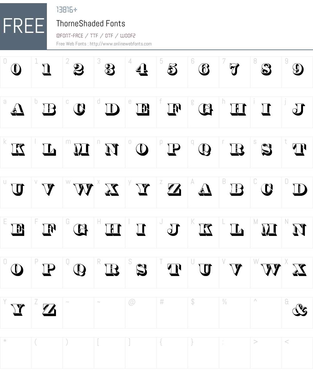 Thorne Shaded Font Screenshots