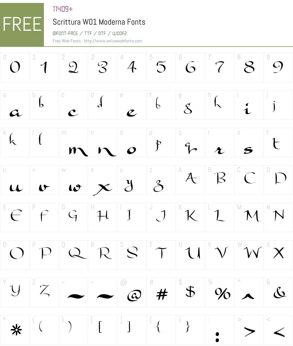ScritturaW01-Moderna Font Screenshots