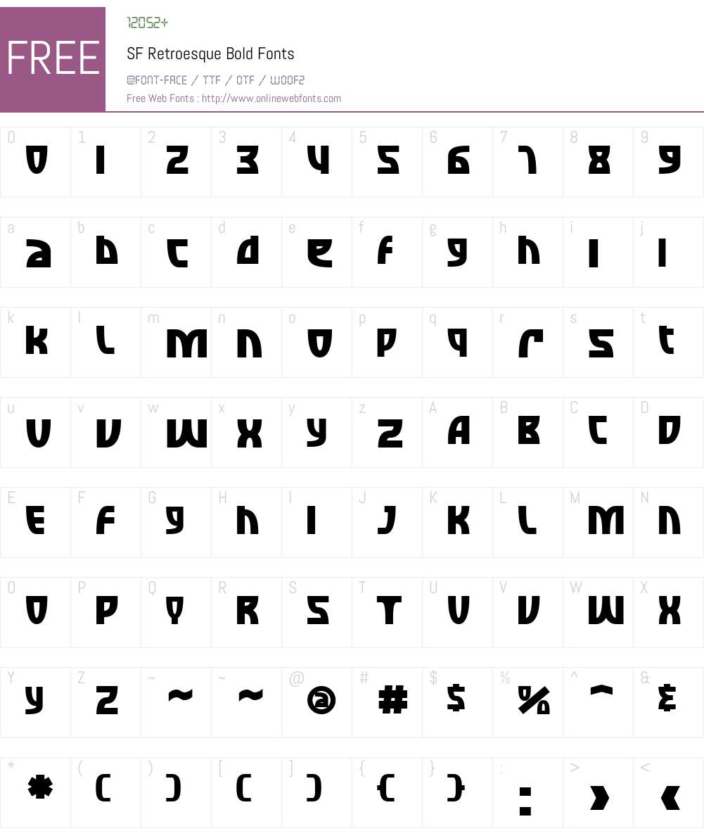 SF Retroesque Font Screenshots