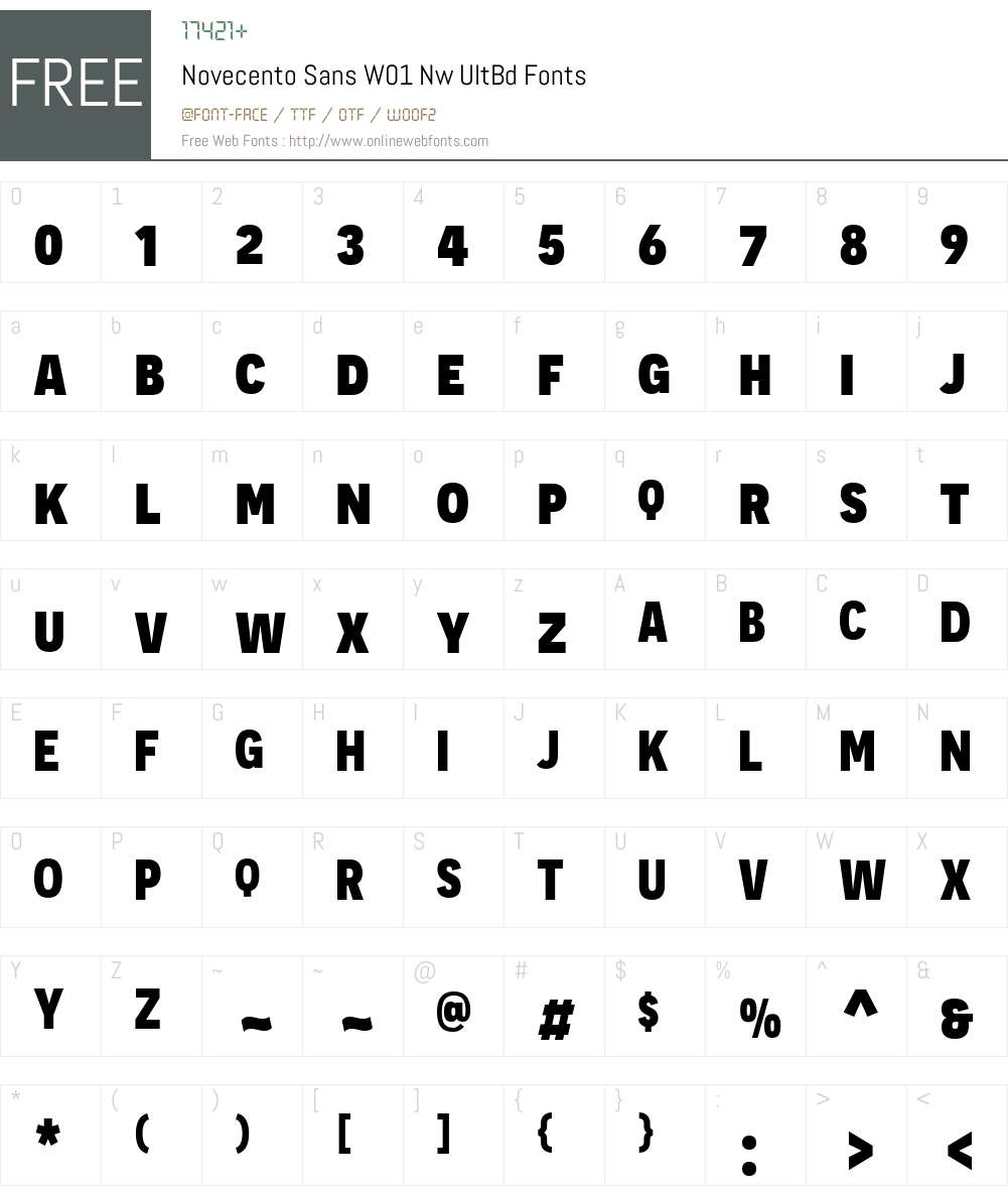 NovecentoSansW01-NwUltBd Font Screenshots