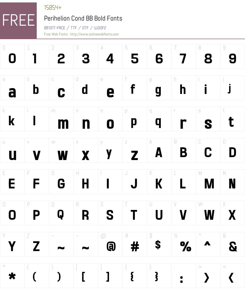 PerihelionCondBB-Bold Font Screenshots