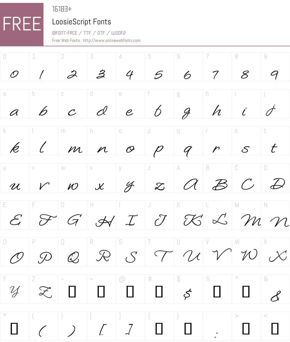 LoosieScript Font Screenshots