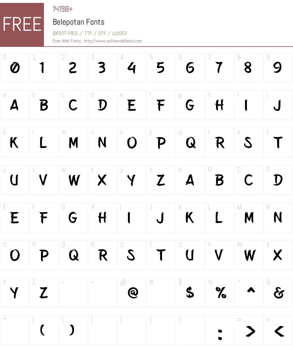 Belepotan Font Screenshots