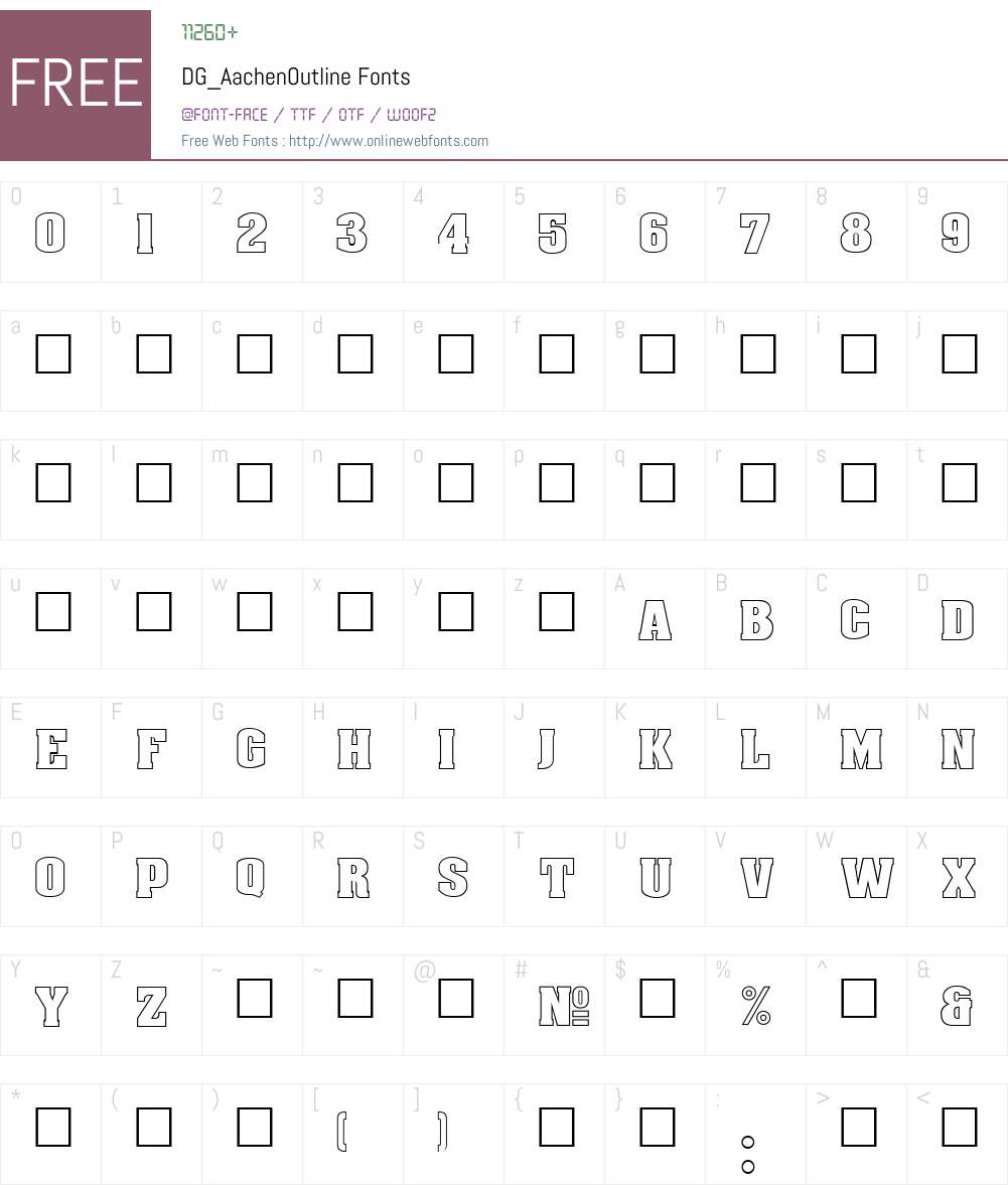 DG_AachenOutline Font Screenshots