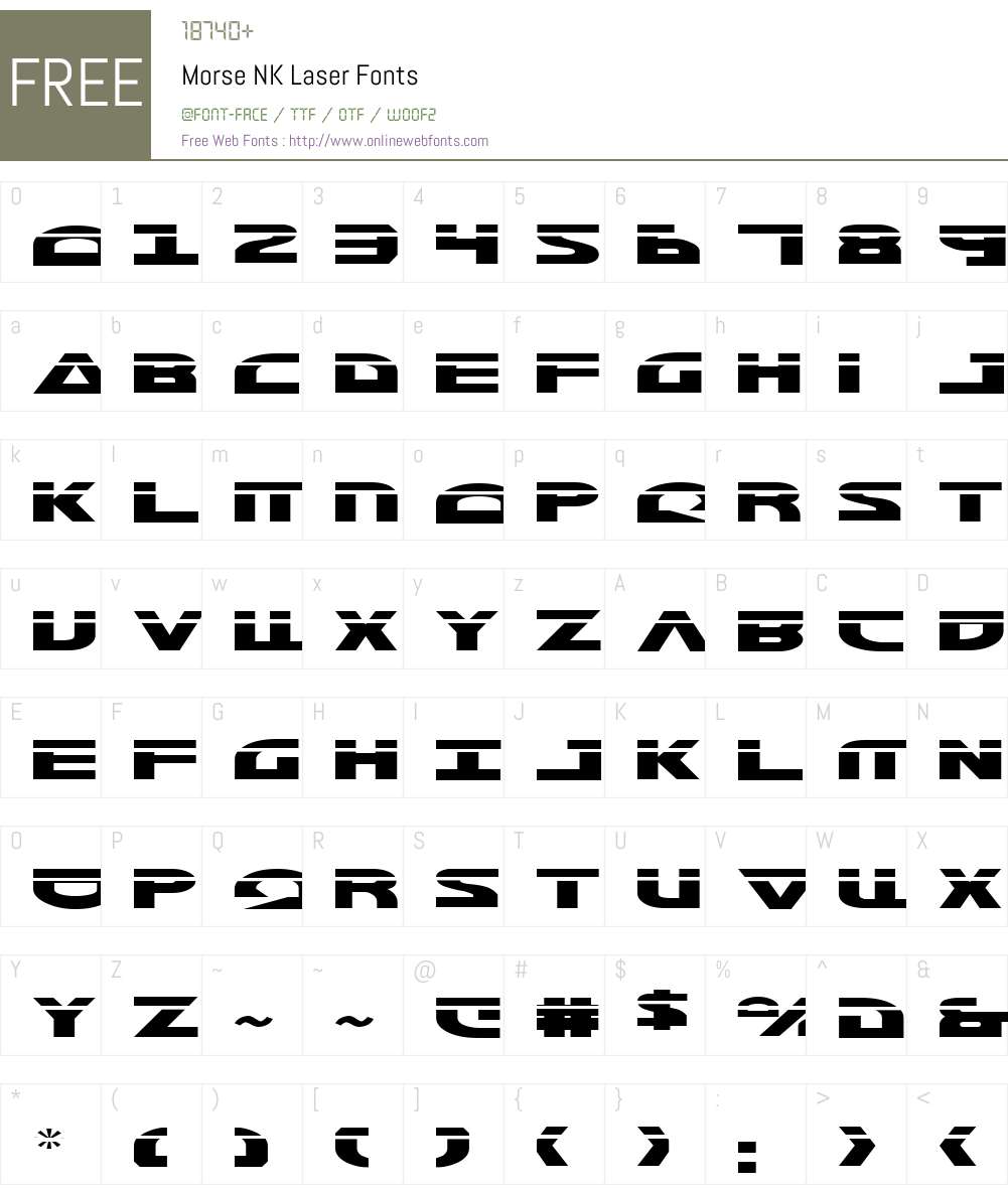 Morse NK Laser Font Screenshots