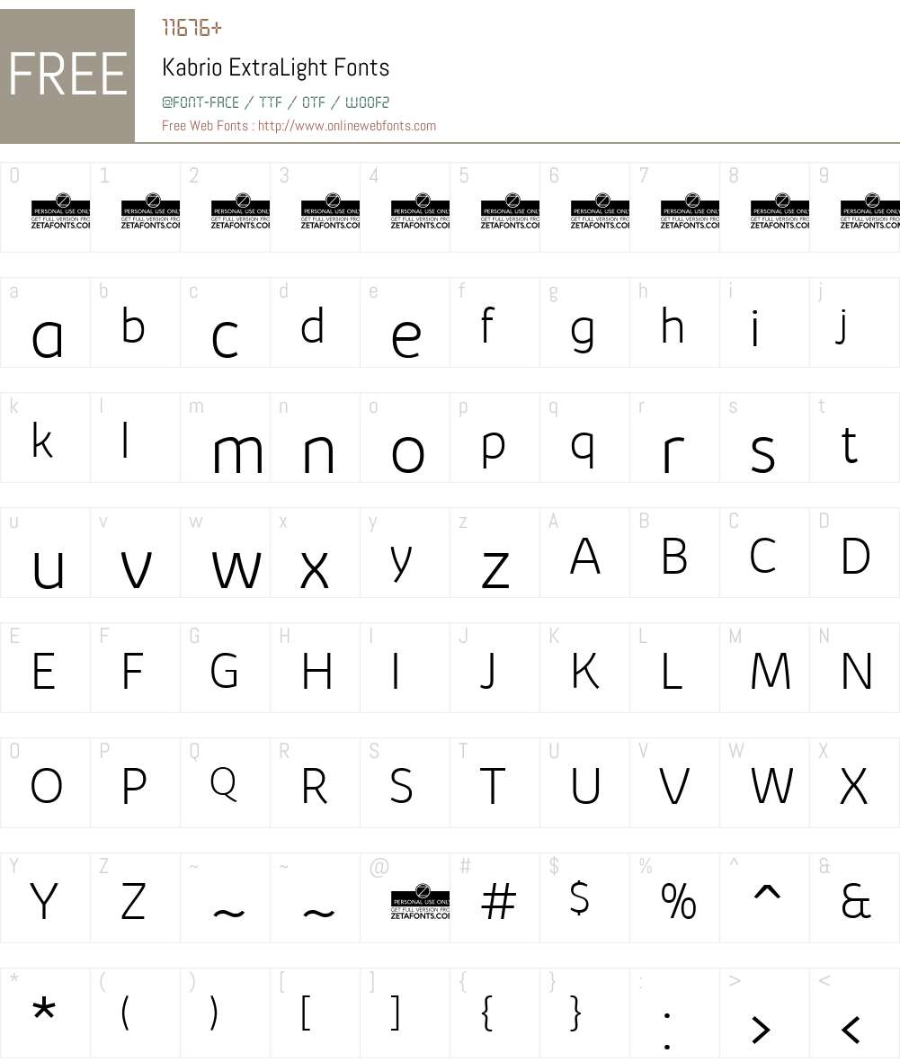 Kabrio Font Screenshots