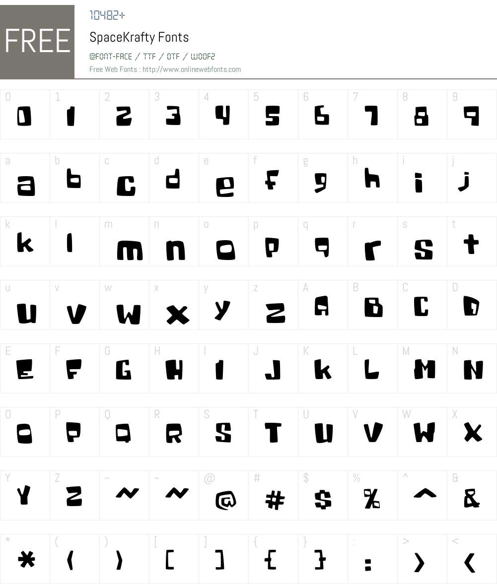 SpaceKrafty Font Screenshots