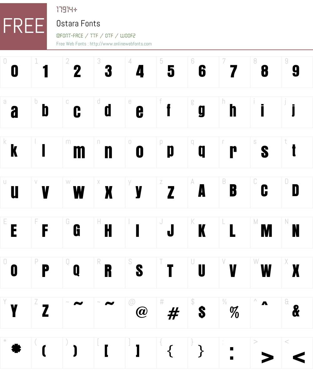 Ostara Font Screenshots