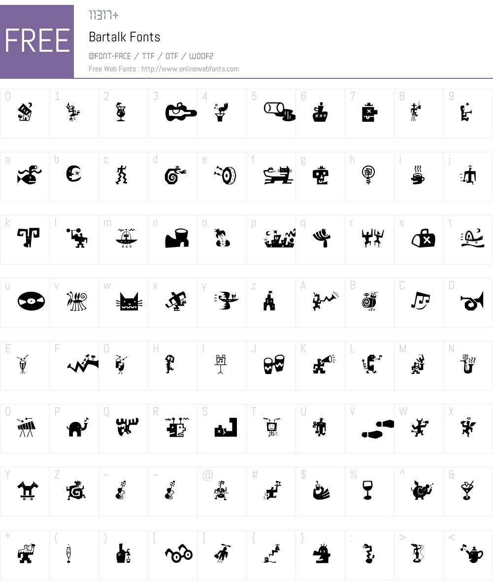 Bartalk Font Screenshots