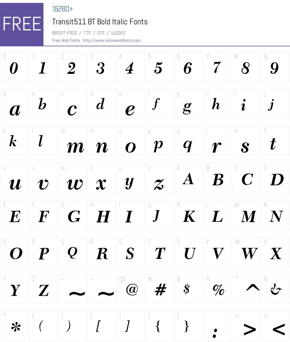 Transit511 BT Font Screenshots