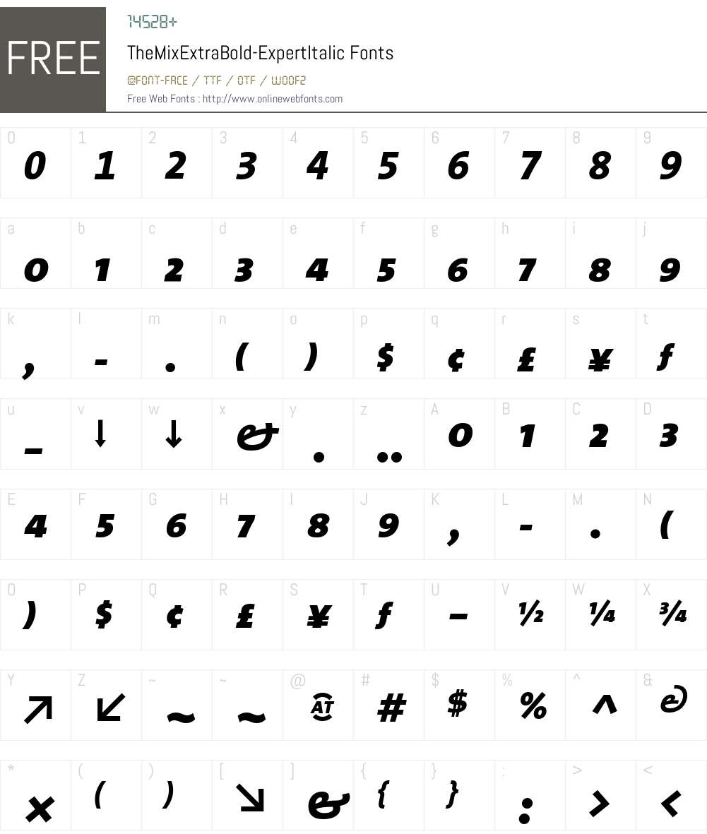 The Mix Extra Bold- Font Screenshots