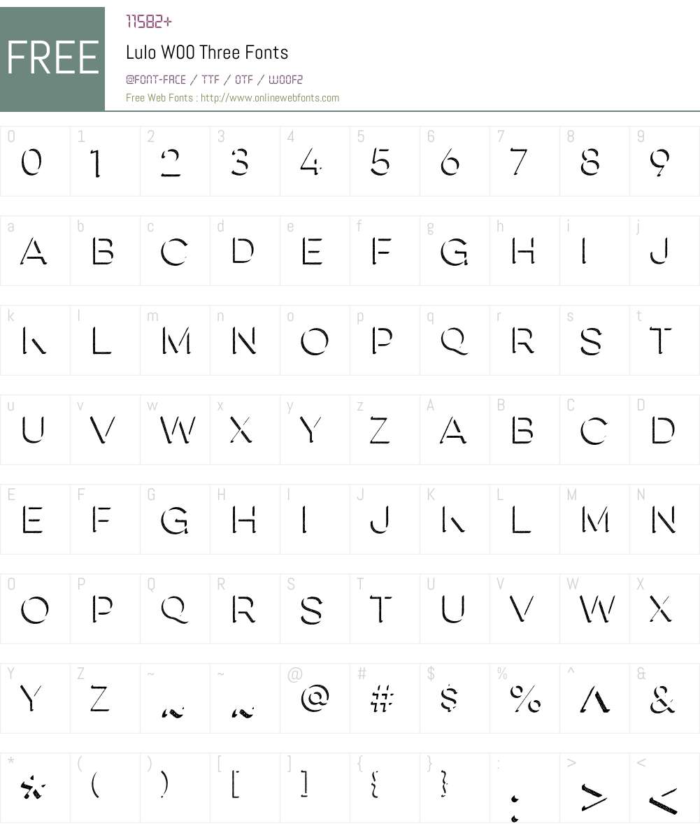 LuloW00-Three Font Screenshots