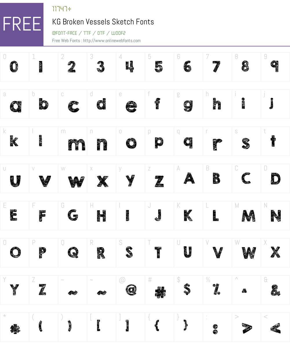 KG Broken Vessels Sketch Font Screenshots