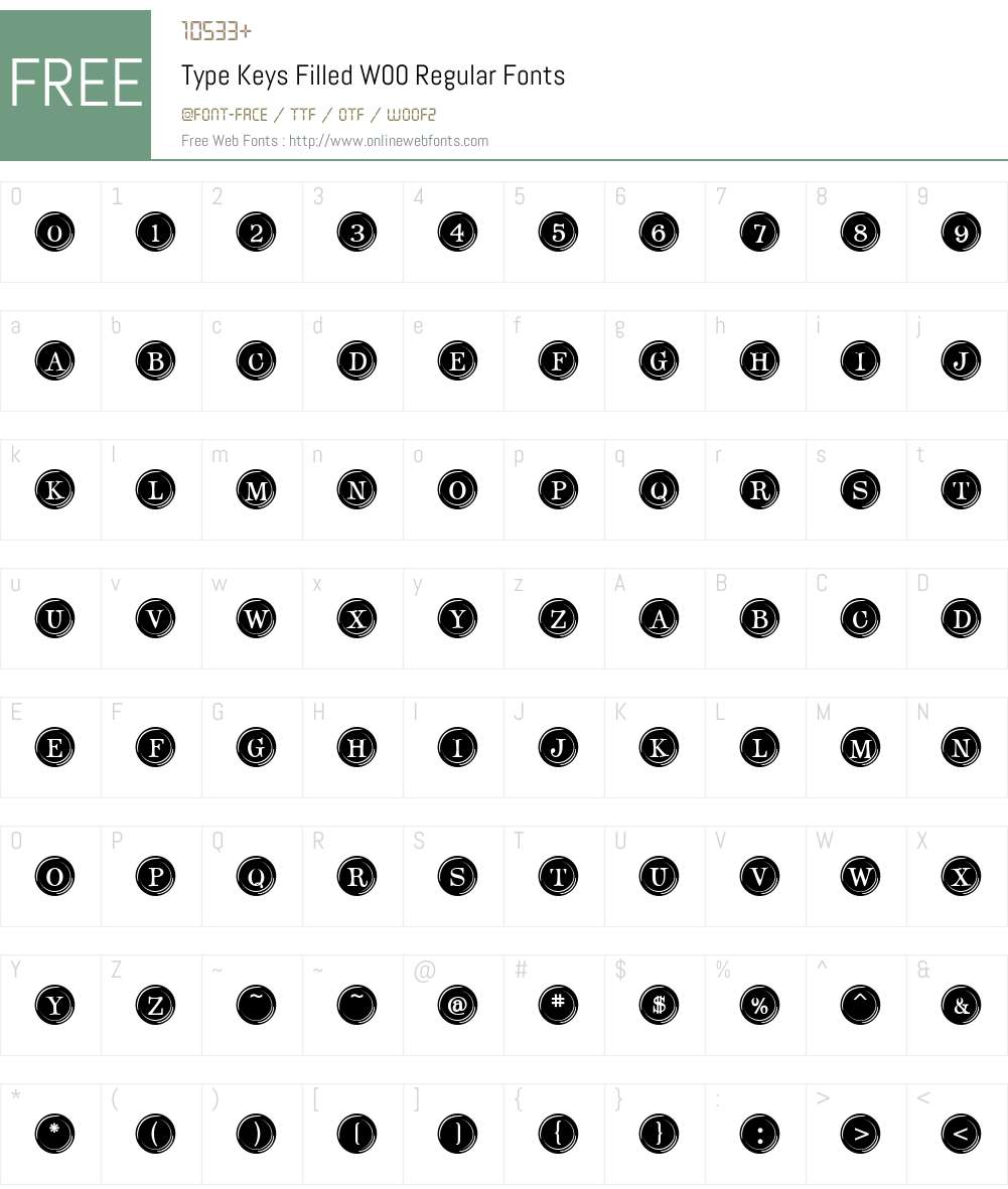 TypeKeysFilledW00-Regular Font Screenshots