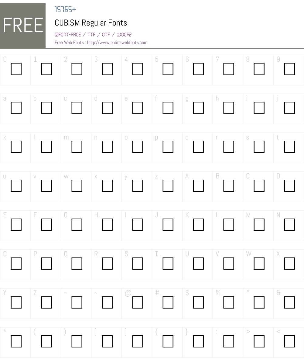 CUBISM Font Screenshots