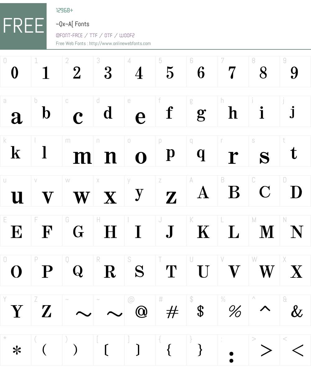 ~Qx~A[ Font Screenshots