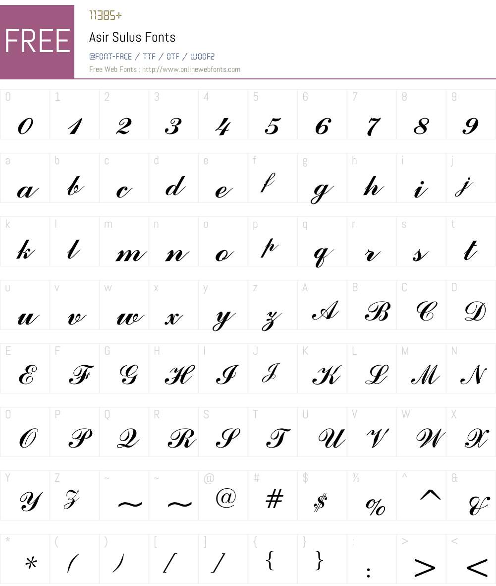 Asir Sulus Font Screenshots