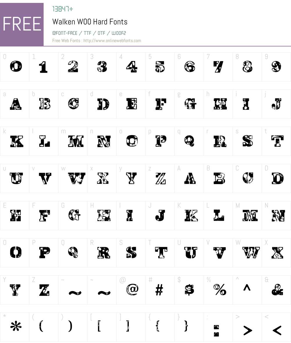 WalkenW00-Hard Font Screenshots