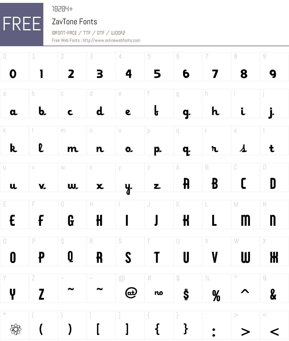 ZavTone Font Screenshots