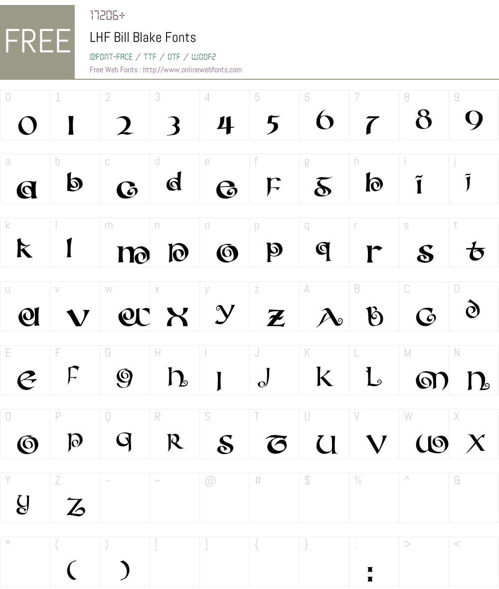 LHF Bill Blake Font Screenshots
