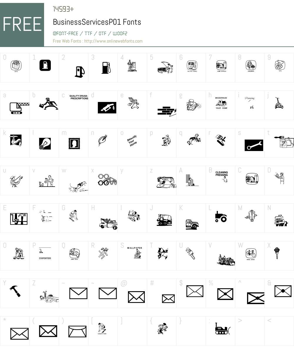 BusinessServices Font Screenshots