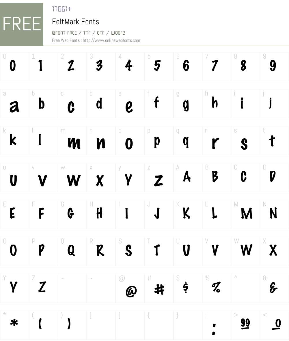 FeltMark Font Screenshots