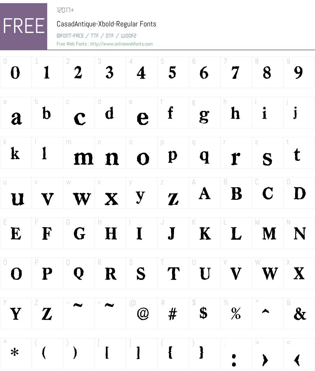 CasadAntique-Xbold Font Screenshots
