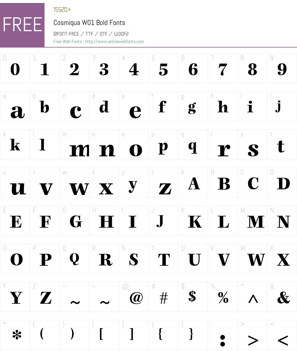 CosmiquaW01-Bold Font Screenshots