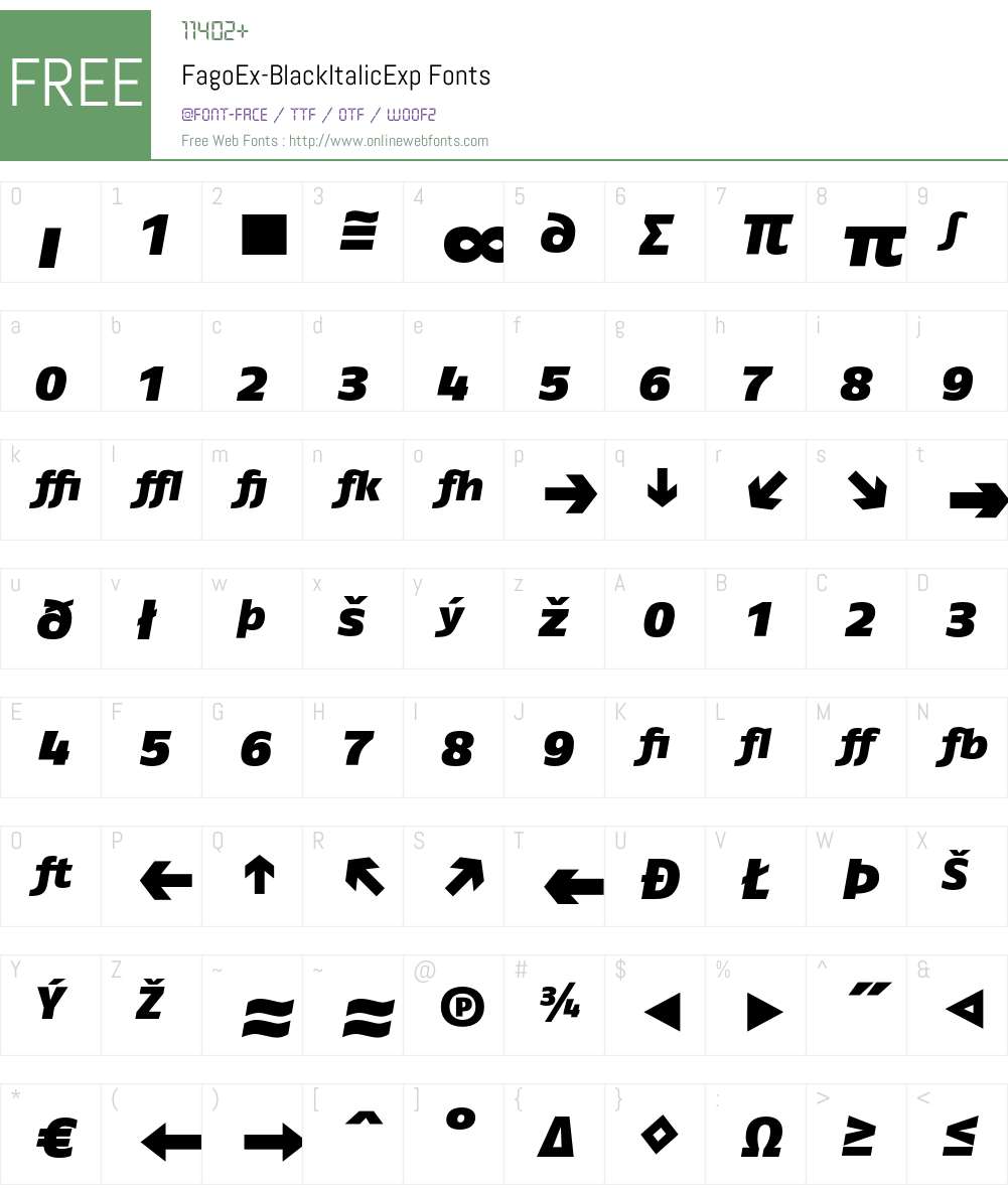 FagoEx Font Screenshots
