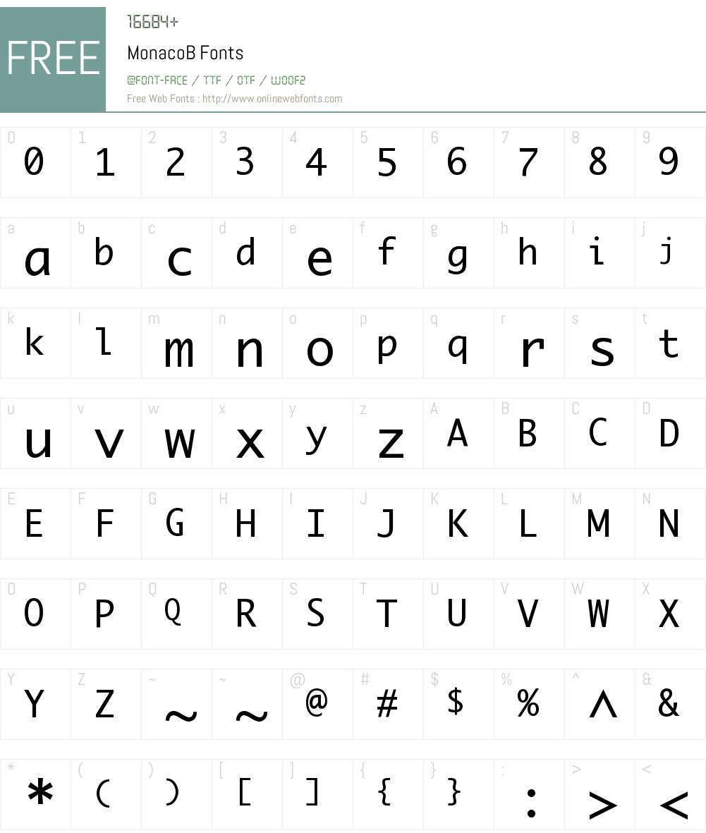 MonacoB2 Font Screenshots