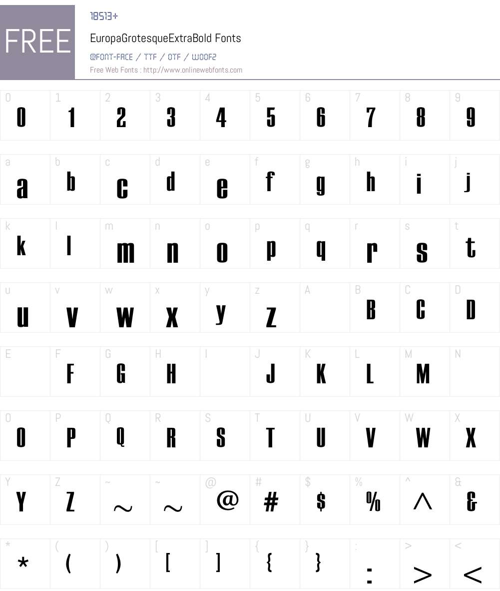 EuropaGrotesqueExtraBold Font Screenshots