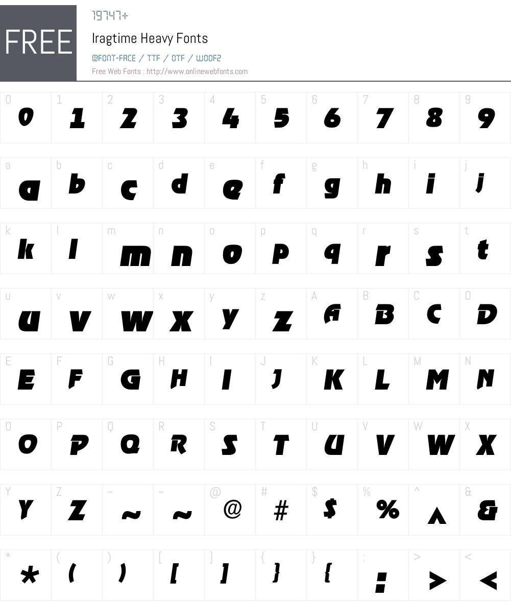 Iragtime Font Screenshots