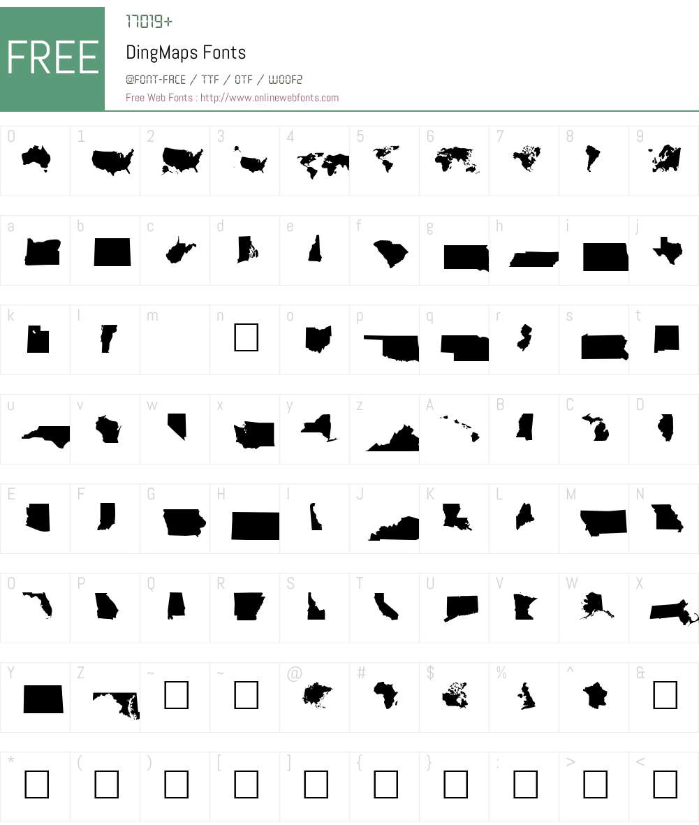 DingMaps Font Screenshots