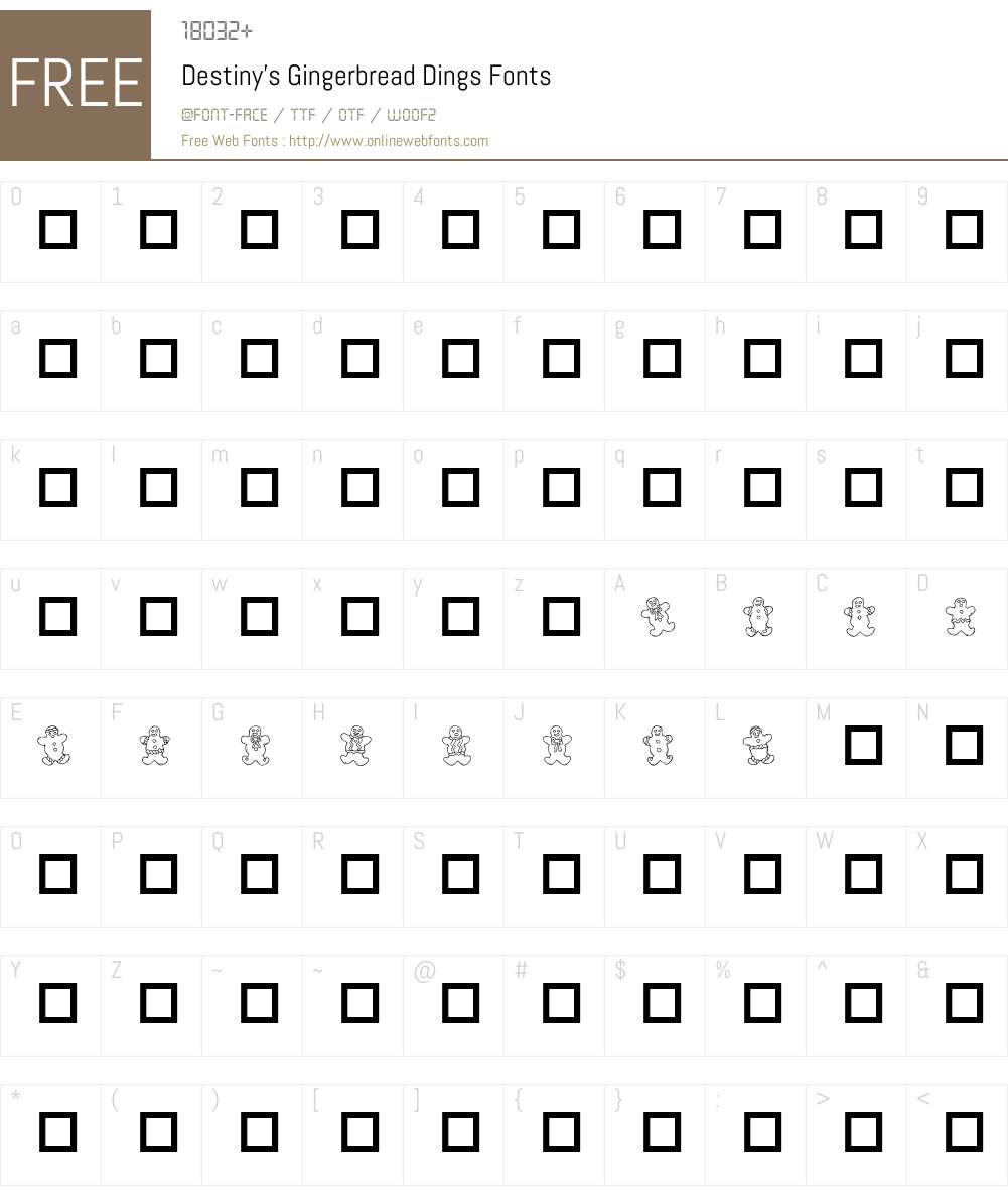 Destiny's Gingerbread Dings Font Screenshots