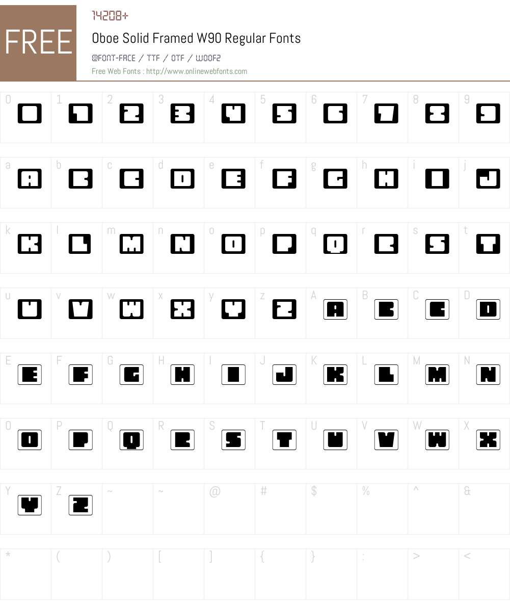 OboeSolidFramedW90-Regular Font Screenshots