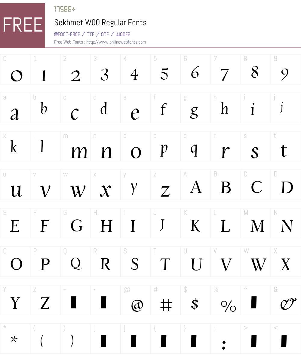 Sekhmet Font Screenshots