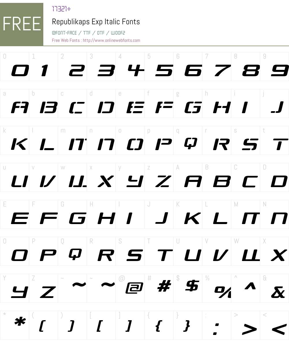 Republikaps Exp Font Screenshots