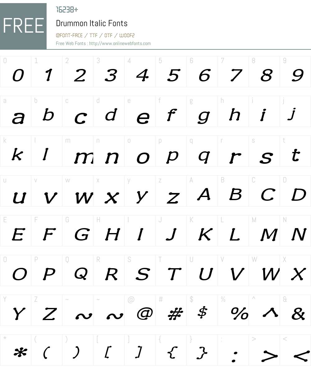 Drummon Font Screenshots