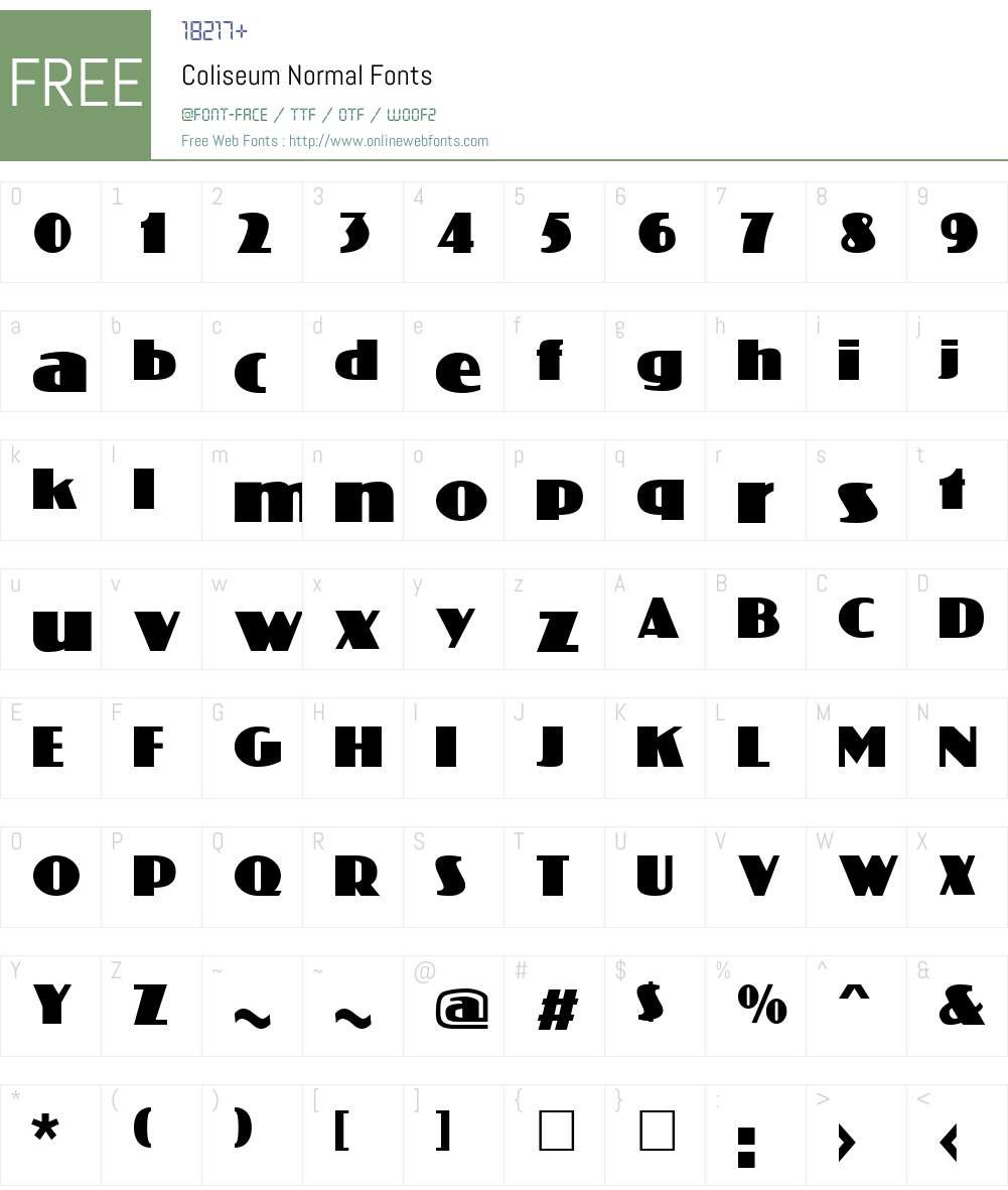 Coliseum Font Screenshots
