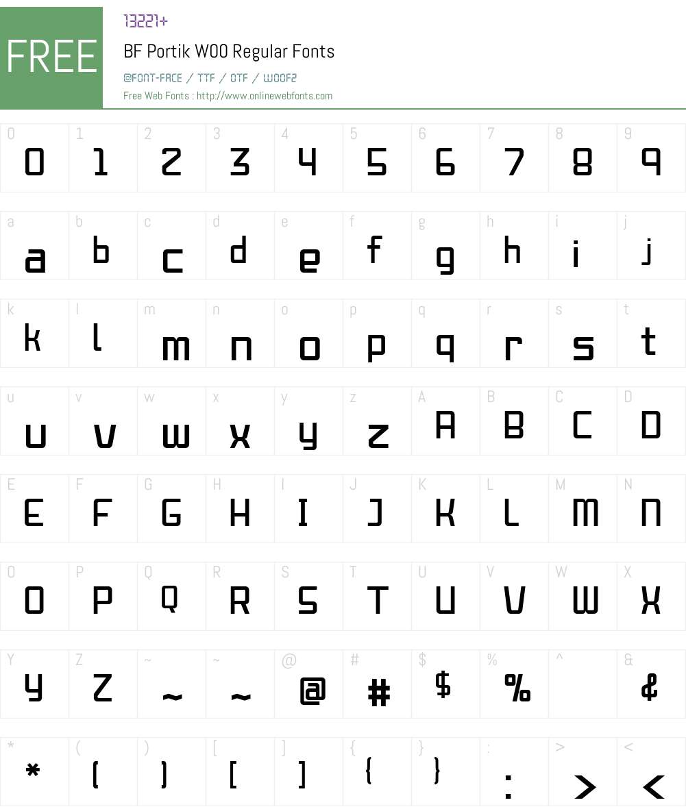 BFPortikW00-Regular Font Screenshots